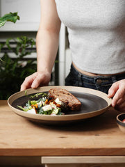 Round Soup Plate Hand Painted Pottery Clay Deep Plates