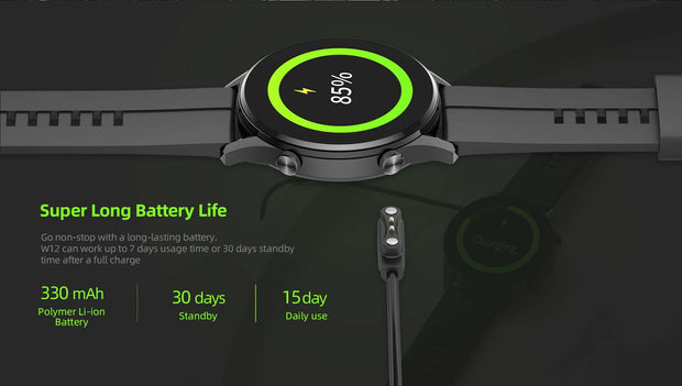 IMILAB W12 Smart Watch For Men Women Bluetooth  IP68 Waterproof -Black