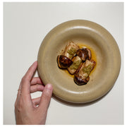 Nordic Kiln Baked Thick Bread Plate Deep Plates Restaurant Retro Cold Dish Bowl