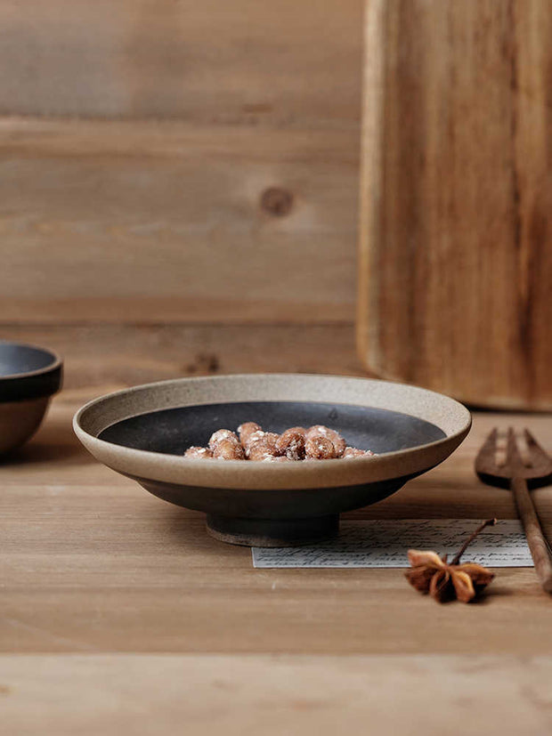 Round Soup Plate Hand Painted Pottery Clay Deep Plates