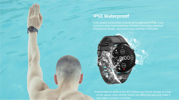 IMILAB W12 Smart Watch For Men Women Bluetooth  IP68 Waterproof -Black